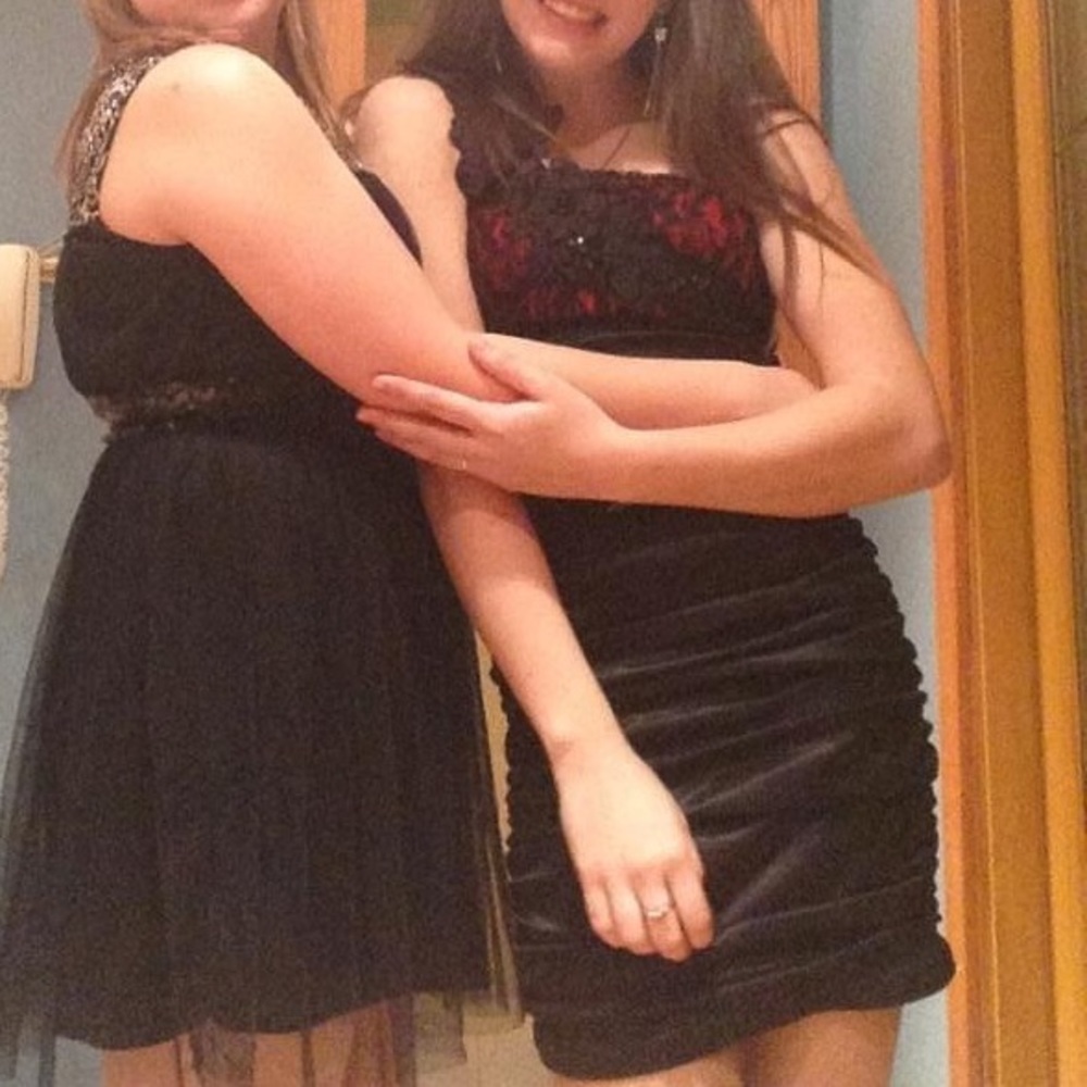 Formal black and red dress